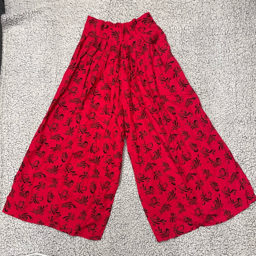 Mexx Red and Black Wide Leg Pants